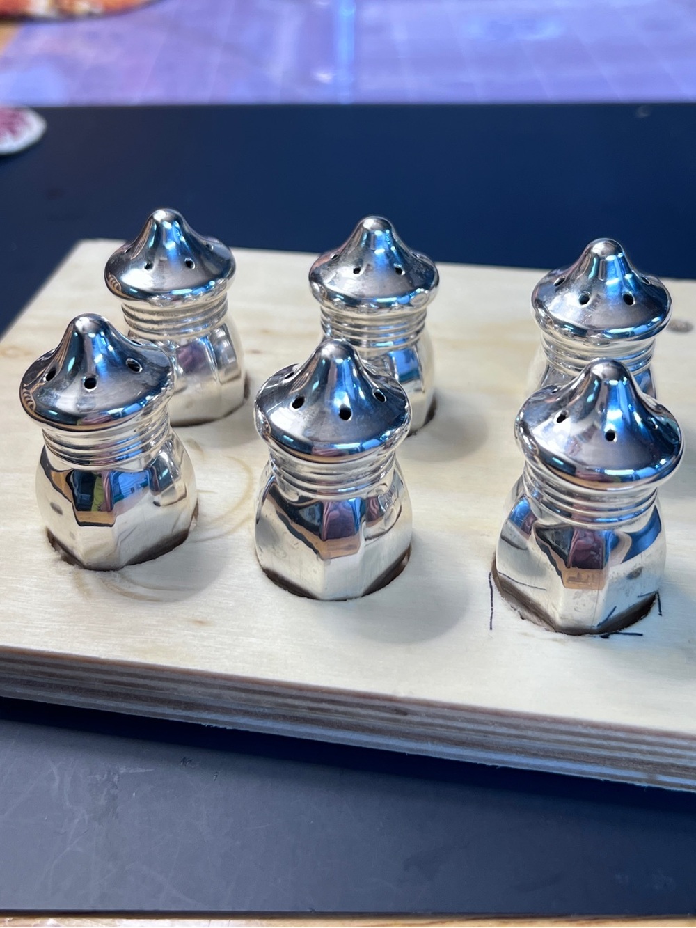Set of 6 Vintage Sterling Silver Salt & Peper Shakers